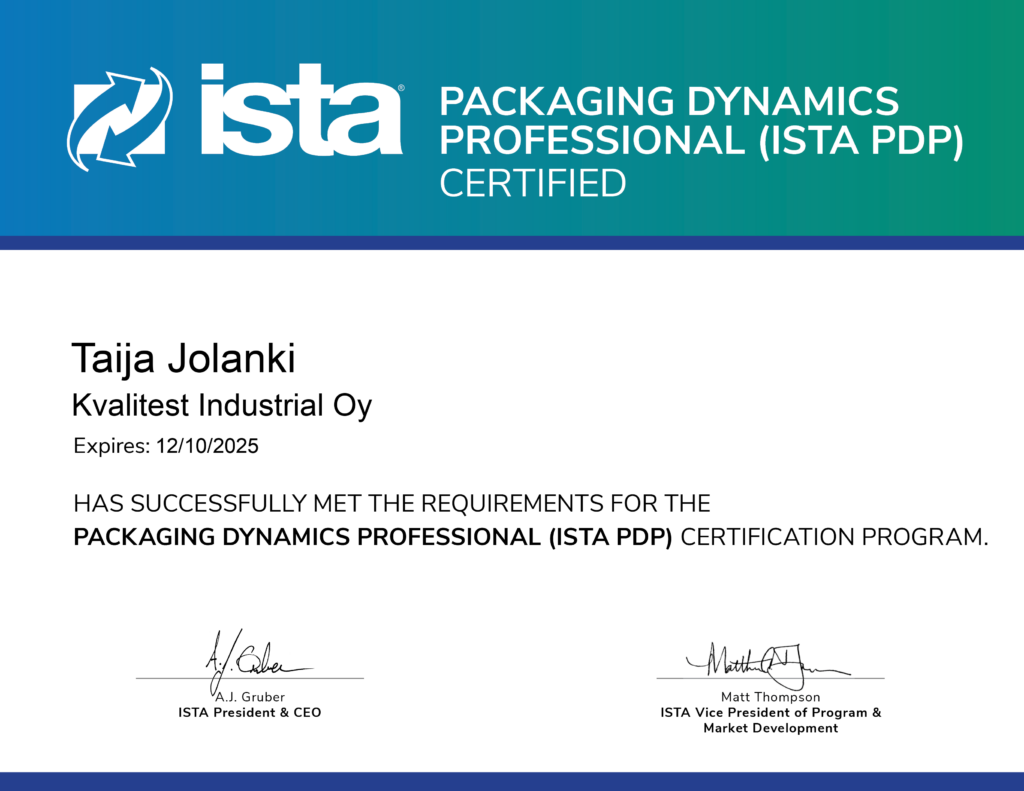 Taija Jolanki ISTA-sertifikaatti