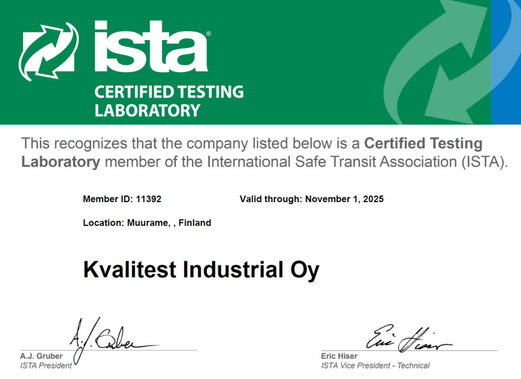 Kvalitest ISTA packaging testing